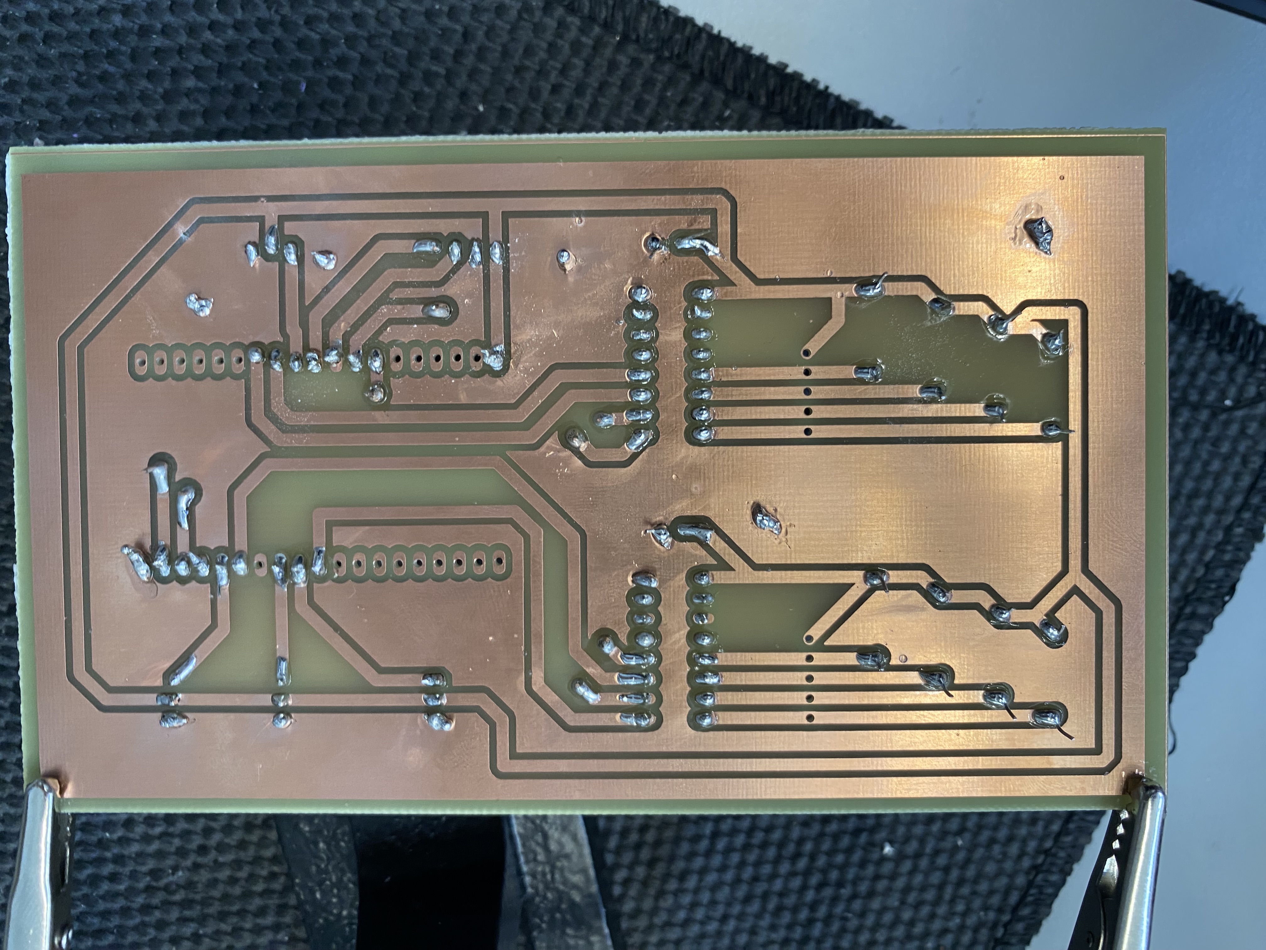 PCB Reverse — Trace Layout and Through-Hole Soldering